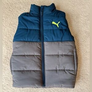 NWOT XXS Puma Teal and Gray Puffer Vest